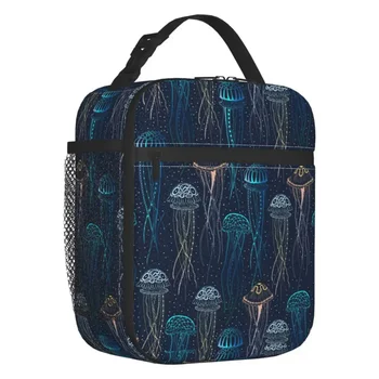  Custom Jellyfish Animal Pattern Lunch Bag Женский холодильник Термоизолированный ланч-бокс для детской школы
