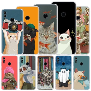Милый мультяшный мягкий чехол Lucky Cats для Huawei P Smart Z Y5 Y6 Y7 Y9S 2019 Чехол для телефона Honor 10 Lite 9 9X 8X 8A Pro 8S 20i Coque S