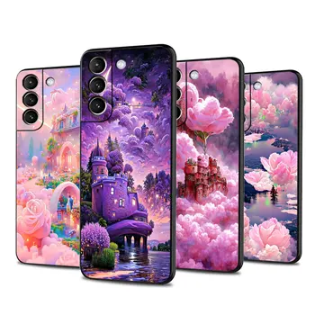 Цветочный розовый чехол эстетизма для Samsung Galaxy S20 S22 S21 FE S10 S23 Plus S8 Note 20 Ultra 10 Plus Мягкая оболочка телефона