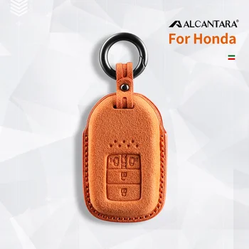 Alcantara Автомобильный чехол для ключей Чехол Держатель Ключ Корпус Пряжка Для Honda 2016-2017 CRV Pilot Accord Civic 4 кнопки Брелок для ключей
