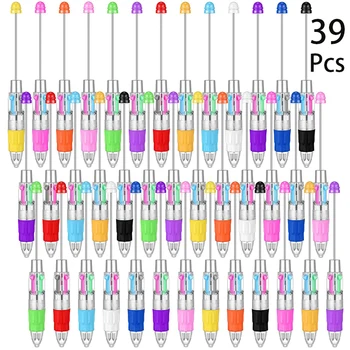 39 шт. 4 в 1 Многоцветные ручки для бисера Пластиковые ручки для бисера Ручки из бисера DIY Шариковая ручка 4 цвета чернил