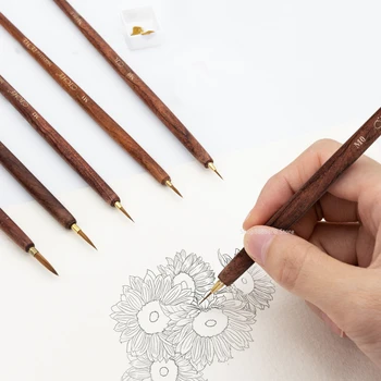 Китай Тайвань норка волос акварель крючок линия ручка очень тонкий очень тонкий крючок край лицевая ручка ручка ручная роспись линия рисование тонкая кисть