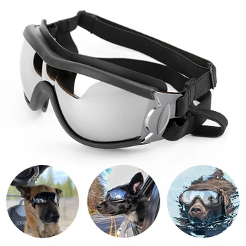 Солнцезащитные очки для собак Водонепроницаемые УФ-стойкие очки для домашних животных Ветрозащитные пыленепроницаемые защитные очки Регулируемый ремень предназначены для средних крупных собак