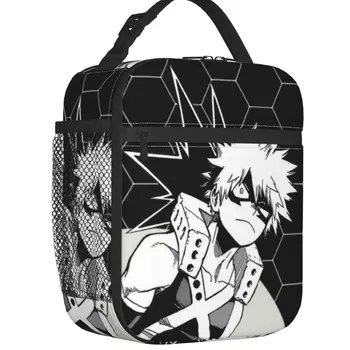 My Hero Academia Термоизолированные сумки для ланча Katsuki Bakugo Anime Многоразовый ланч-контейнер для школы Многофункциональная коробка для еды