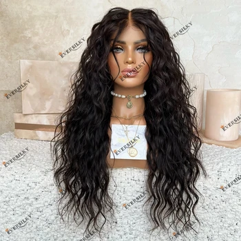 Черные человеческие волосы Натуральная волна Необработанные индийские волосы 5x5 HD Кружевной Застежка Парик для чернокожих женщин 200 плотность 13x6 Глубокая часть Кружевной передний парик