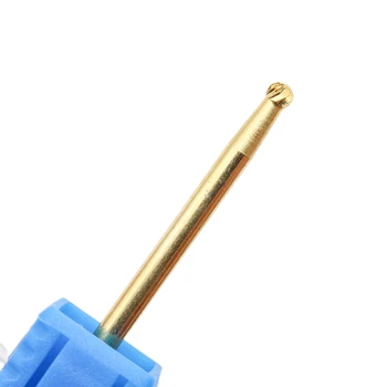 EasyNail Pro. Золотая очистка кутикулы Шарообразная форма Карбид вольфрама Бор Сверло для ногтей Резак для ногтей Пилочки для ногтей Аксессуар для электрической дрели для ногтей.