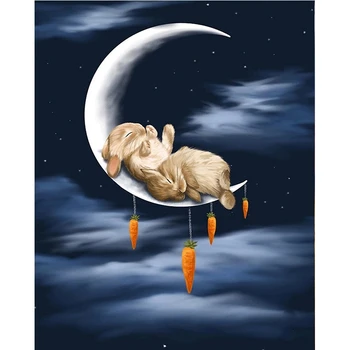 DIY Алмазные аксессуары для вышивки Лунный кролик Полный квадратный/круглый Алмазная живопись Набор для вышивки крестом Мозаика Домашний декор