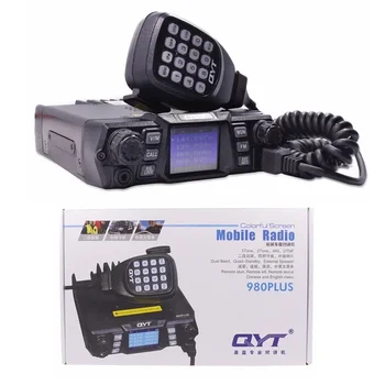 QYT KT-980plus 980 Plus Мобильное радио Высокая мощность 75 Вт 50 км Двухдиапазонный УВЧ УКВ Автолюбитель Радио Приемопередатчик Станция UV980 Обновление