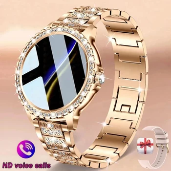 2024 НОВЫЙ женский сердечный ритм Смарт-часы 1,32-дюймовый 360 * 360 HD экран Бриллиантовый браслет Женские умные часы Bluetooth Voice Call