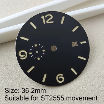 44 мм Мужские часы Модные 36,2 мм Модификация циферблата часов Зеленый светящийся циферблат Логотип настройки Подходит для механизма ST2555