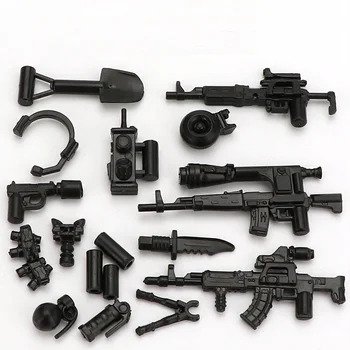 Современное оружие MOC Оборудование Запчасти для оружия Городской спецназ Оружие Brinquedos Playmobil Военные фигурки Мини-строительный блок Детские игрушки