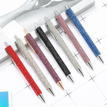 пресс металлические шариковые ручки алмазная многоцветная подарочная ручка креативные офисные принадлежности
