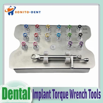 Новый полный набор динамометрических отверток для зубных имплантатов Гаечный ключ 10-70 Нсм Универсальный реставрационный ортопедический комплект Инструмент для ремонта зубных имплантатов