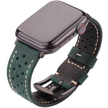 Ремешок для часов Apple Watch из натуральной кожи 44 мм 42 мм 40 мм 38 мм Серия Se 8 7 6 5 4 3 2 1ultra Band Дышащие ремешки для часов