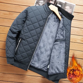 Мужская толстая теплая куртка-бомбер Пальто Осенне-зимняя повседневная куртка на флисовой подкладке для мужчин Slim Fit Зимняя одежда Парки 5XL