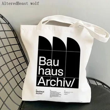 Женская холщовая сумка через плечо Bauhaus Archiv Custom Shopping Bag Сумка для книг студентов Harajuku Сумки для покупок Tote для девочек