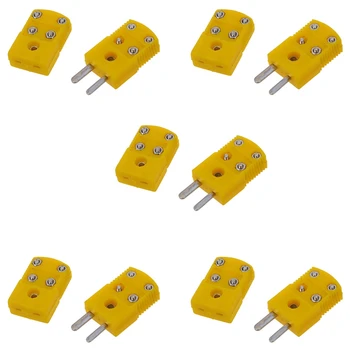 5X Желтая пластиковая оболочка K типа Plug Socket Connector Set