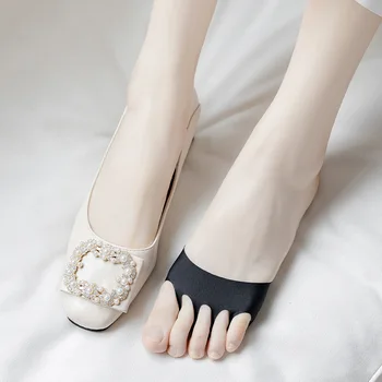 Летние носки Ice Silk с раздельным носком Комфорт Губка Для Ног Для Женщин Пятипалый впитывающий пот носок Тонкие дышащие носки Стельки
