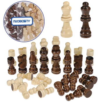 NUOBESTY 32 шт. Международные шахматные фигуры Деревянные шахматные фигуры Аксессуары для замены шахматной доски