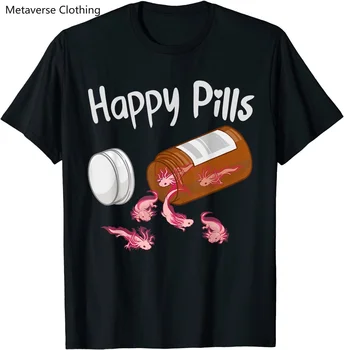 Happy Pills Аксолотль Милая забавная футболка для любителей аксолотлей
