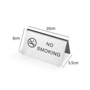 Двухсторонняя нержавеющая сталь Предупреждающий знак для некурения Табличка с табличкой в отеле, ресторане и офисе