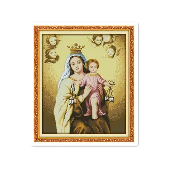 Иисус Христос Католическая Матерь Божья и Сын 11CT 14CT набор для вышивки бязью крестиком diy ручной работы материал пакет шитье картинки