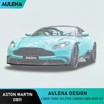 Aulena Сухой обвес из углеродного волокна Нижний передний сплиттер Передний спойлер с нижней губой Сухой карбон для Aston Martin DB11 Высокая производительность