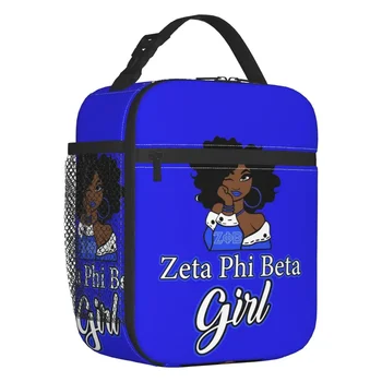 Zeta Girl Изолированная сумка для обеда для женщин Zeta Phi Beta Sorority Thermal Cooler Food Lunch Box На открытом воздухе Кемпинг Путешествия