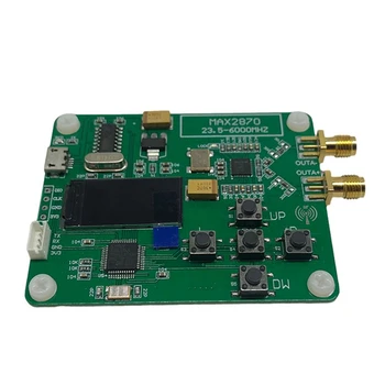  Усилитель мощности РЧ 23,5-6000 МГц Источник радиочастотного сигнала Max2870 0,96-дюймовый цветной OLED Управление последовательным портом Цифровой радиочастотный модуль
