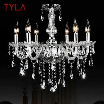 TYLA Роскошный стиль Хрустальный подвесной светильник Европейская лампа для свечей Искусство Гостиная Ресторан Спальня Вилла Люстра