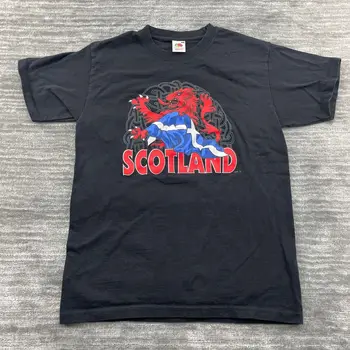 Шотландия Рубашка Размер M Мужской герб страны Шотландский флаг Футболка Черный