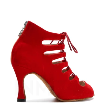 Syflyno Короткие танцевальные сапоги, Модная обувь для латиноамериканских танцев, Женские туфли на высоком каблуке, Танцевальная обувь на мягкой подошве, Крытый