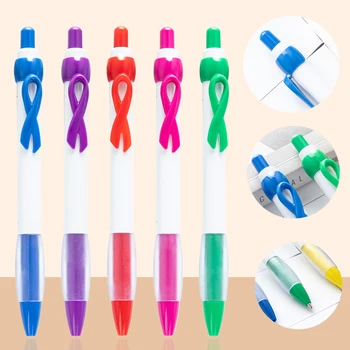 5PCS Лента Зажим для ручки Пластиковая ручка Креативные средства Рекламная ручка Бант Узел Пресс Экшн Ручка