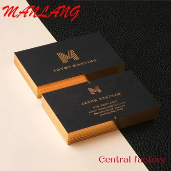 Изготовленная на заказ высококачественная печать роскошных визитных карточек из черной черной фольги с тиснением из золотой фольги