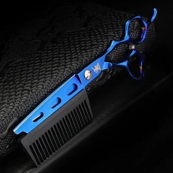 XUANFENG 6-дюймовая расческа и ножницы интегрированы, парикмахерские ножницы для стрижки, изготовлены из стали 440C в Японии