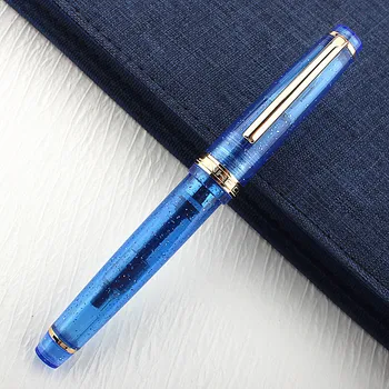 Jinhao 82 Прозрачный синий цвет Бизнес-офис Студент Школа Канцелярские принадлежности Перьевая ручка с тонким наконечником Новый
