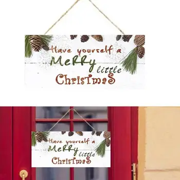 Знаки-напоминания Дверной знак Удобный в использовании Знак счастливого Рождества Деревянная доска объявлений отеля Вешалка для дверей Примерочная