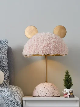 Настольная лампа для спальни Романтическая и творческая детская комната принцессы Розовый декоративный прикроватный ночник
