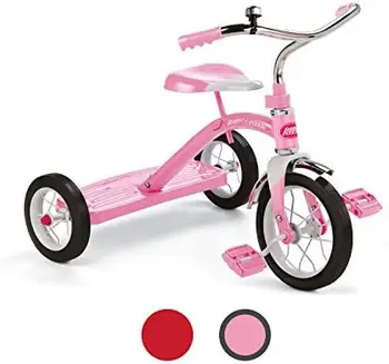 Классический розовый 10-дюймовый трехколесный велосипед, Трехколесный велосипед для малышей, Трехколесный велосипед для малышей 2-5 лет, Велосипед для малышей, Большой