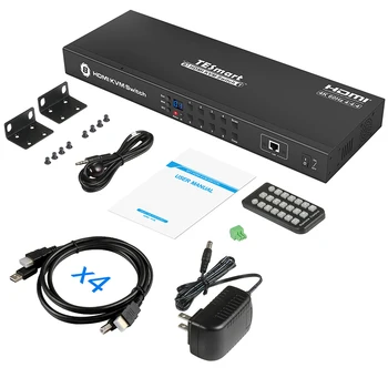 TESmart 8-портовый KVM-видеомикшер HDMI-кабель KVM HDMI 4x1 8x1 kvm tesmart Другое аудио и видео оборудование