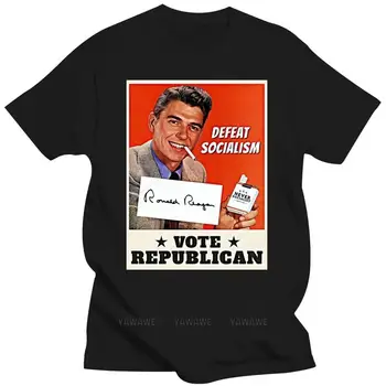 Модные мужские футболки повседневный топ Рональд Рейган Победа над социализмом Голосование за республиканцев Классическая футболка летний унисекс с коротким рукавом