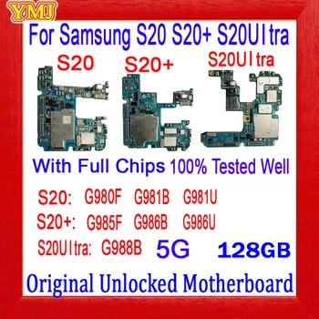 100% оригинальный разблокированный 4G Logic Baord для материнской платы Samsung Galaxy S20 G980F и S20Plus G985F 128 ГБ Полностью протестированная материнская плата