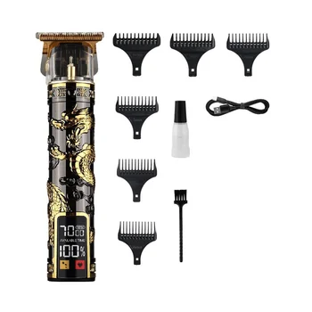 Триммер для волос Машинка для стрижки волос для мужчин USB Аккумуляторный триммер для бороды Профессиональная беспроводная машина для стрижки волос, черный