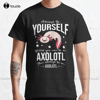 Always Be Axolotl Классическая футболка Мужские рубашки для гольфа Мода Творческий отдых Смешные футболки На открытом воздухе Простые повседневные футболки Vintag