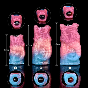  Monster Hollow Penile Set для мужчин, носящих устройство для мастурбации Набор пенисов Удлиненное толстое силиконовое кольцо Веселая игрушка 18+