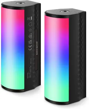 NEEWER Набор из 2 магнитных ручных световых трубок, 360 ° Full RGB Mini LED Video Tube Light Stick для фотографии TikTok YouTube Влог