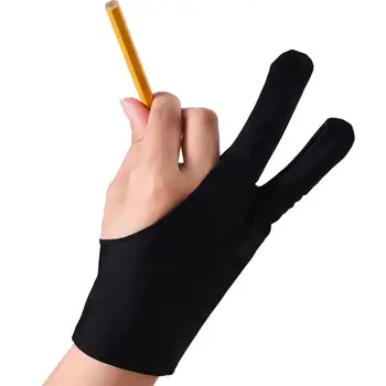 Anti-touch Домашние перчатки Впитывающие пот Телефон Планшетные перчатки Два пальца для графического чертежного стола Перчатка для правой и левой руки