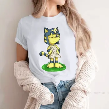 Ankha Winking Женская футболка Animal Crossing Timmy Game Женские футболки Harajuku O-образный вырез Топы Графическая футболка Свободный хипстер