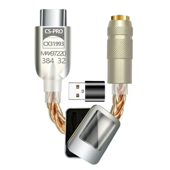 USB Type C DAC на 3,5 мм 32 бит / 384 кГц PCM Цифровой преобразователь звука для телефона