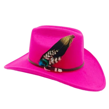 Зимняя новая шляпа Fedora Западная ковбойская шляпа Мужская и женская шляпа с большими полями Ретро джазовая шляпа ковбойская шляпа с широкими полями